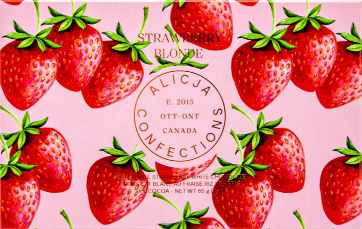 Strawberry Blonde • Puffed Rice and Strawberry 28% White Chocolate